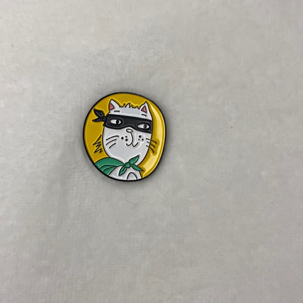 2/$16 Cartoon Superman Cat Enamel Pin